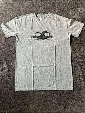 Men's Heather Gray Short-Sleeve Graphic Tee with Black Print